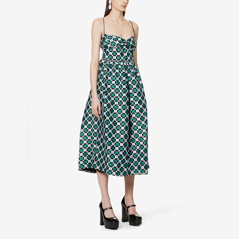 Stine Goya Arya check pattern midi dress